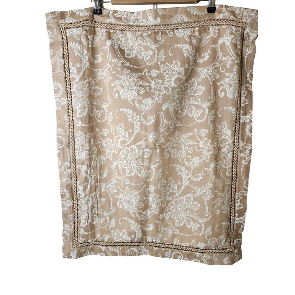 NOBLE EXCELLENCE Brown Floral Embellished Edging STANDARD Pillow Sham - set of 2